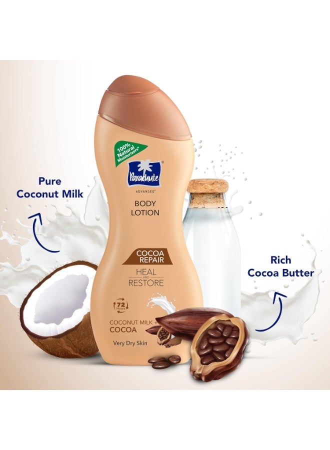 Parachute Advansed Cocoa Repair Body Lotion with Pure Coconut Milk & Cocoa butter, 100% Natural Moisturiser, 225ml - Image 2